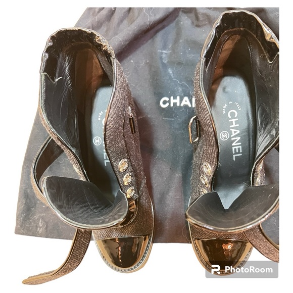 Chanel EUC Runway Wool Moto Boots 2008 US size 5.5 - Picture 3 of 4